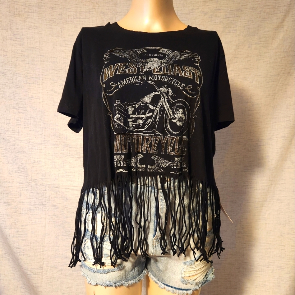 West coast motorcycle fringe tshirt - Picture 1 of 4